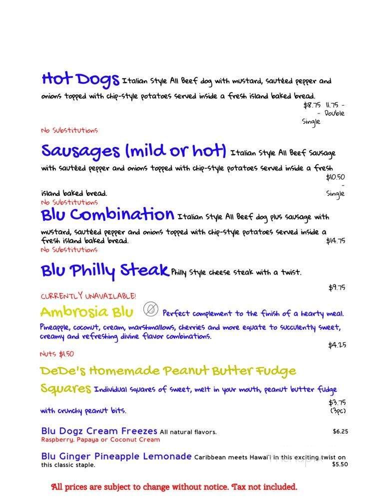 Menu page 1