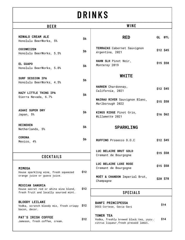Menu page 1