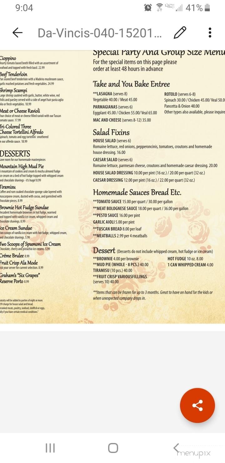 Menu page 1