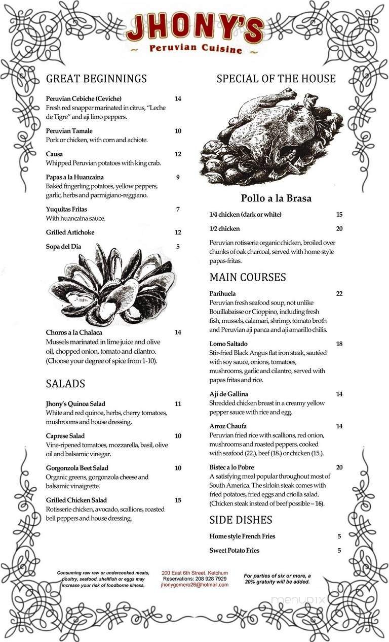 Menu page 1