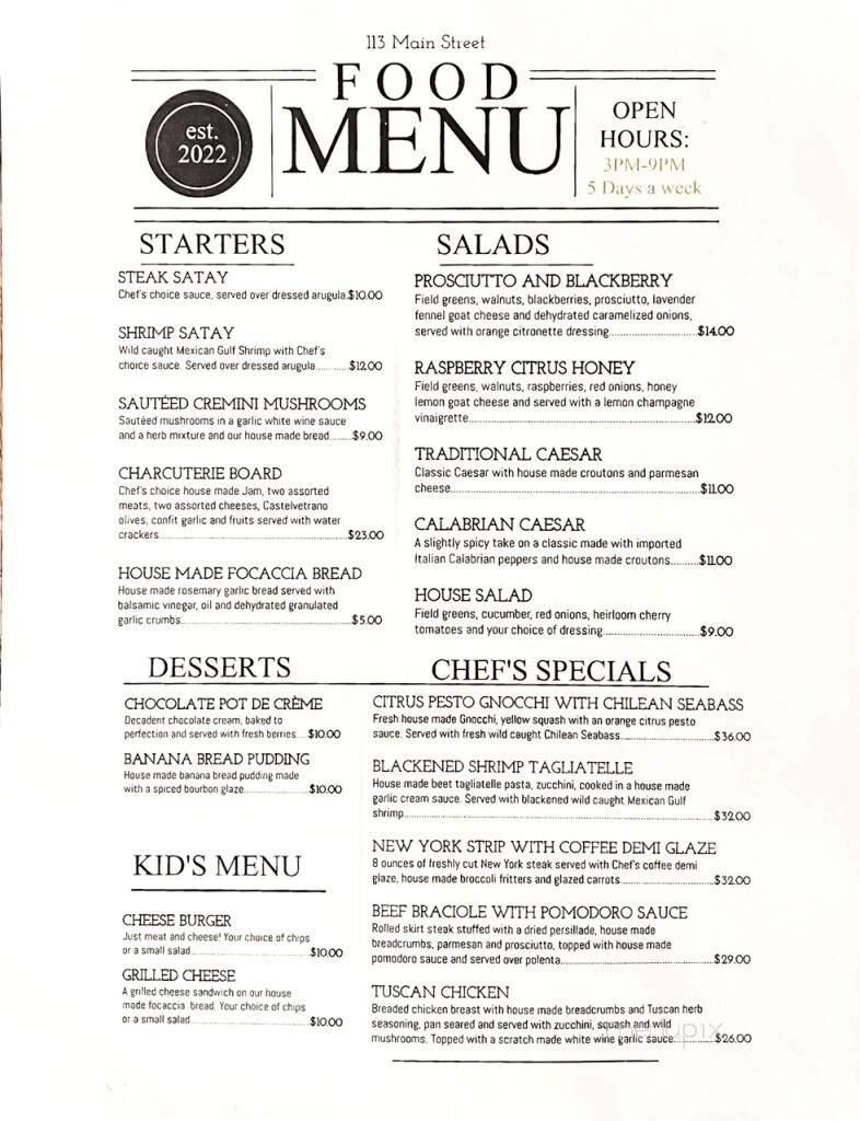 Menu page 1