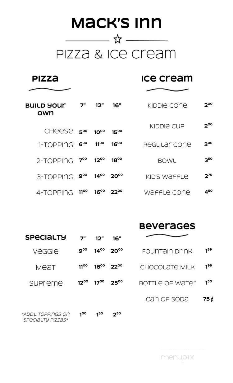 Menu page 1