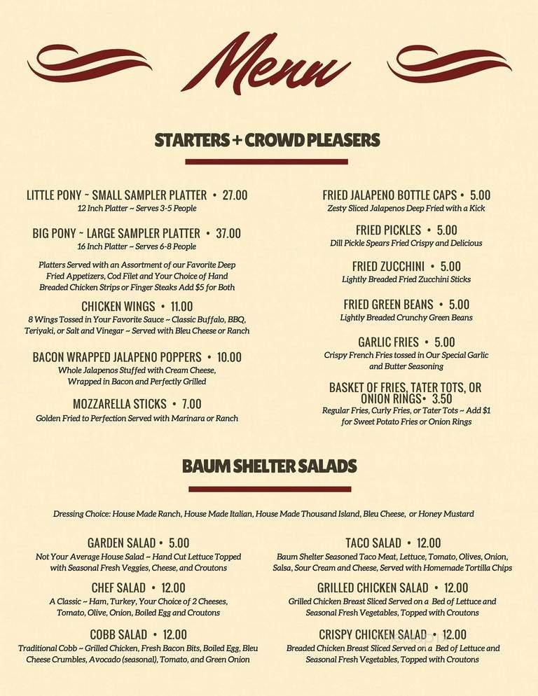 Menu page 1