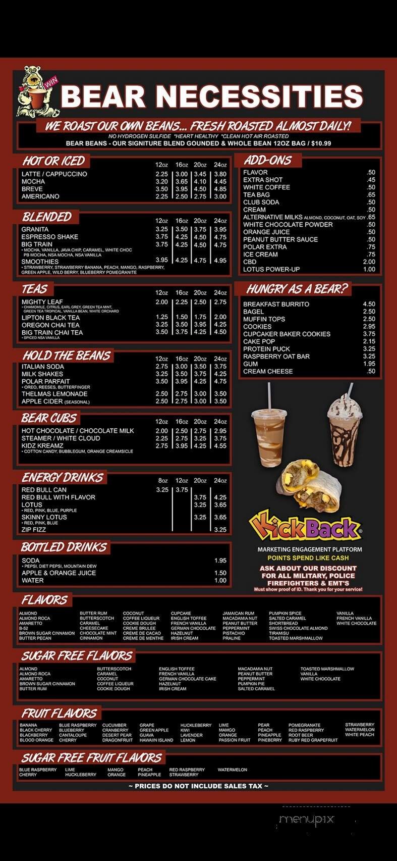 Menu page 1