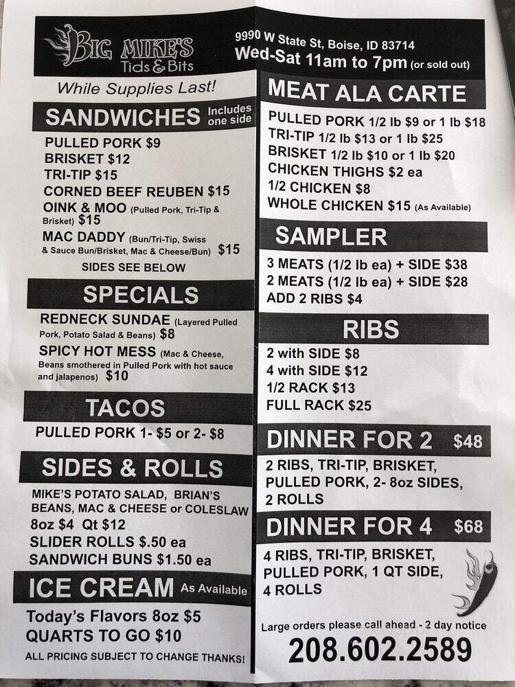 Menu page 1