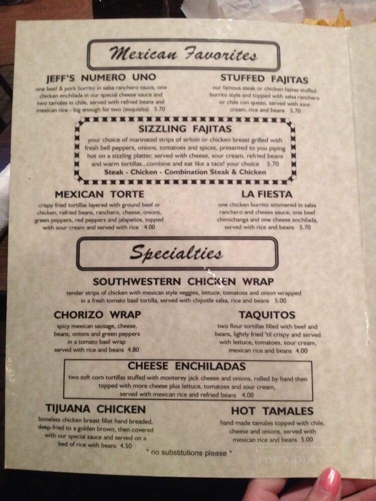 Menu page 1