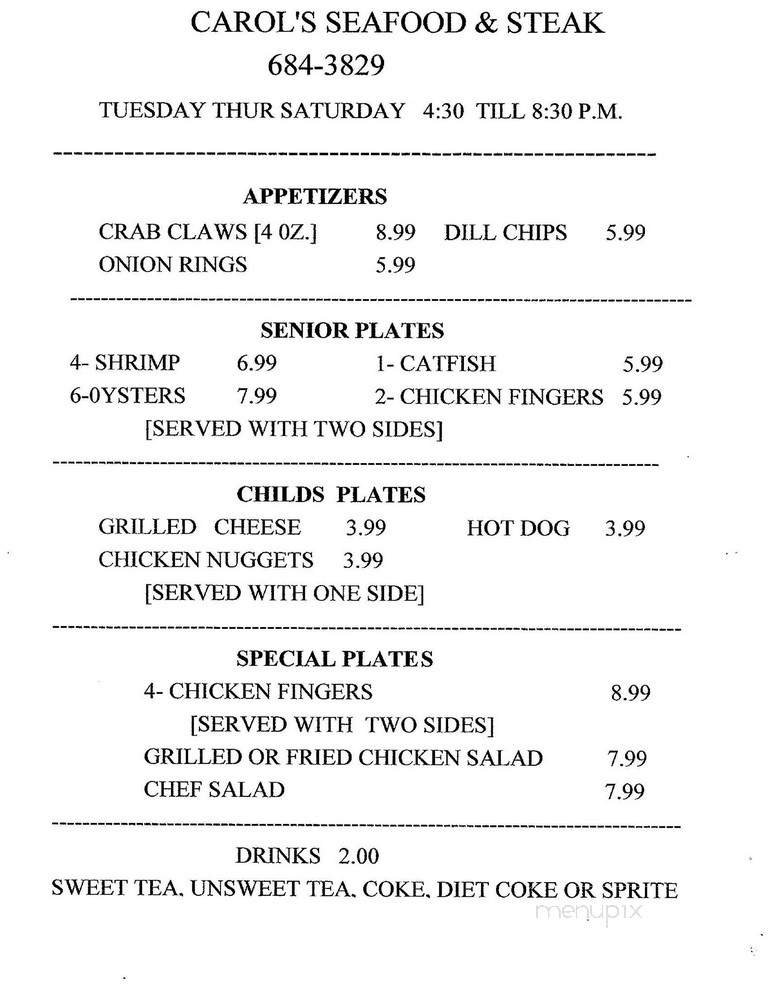 Menu page 1