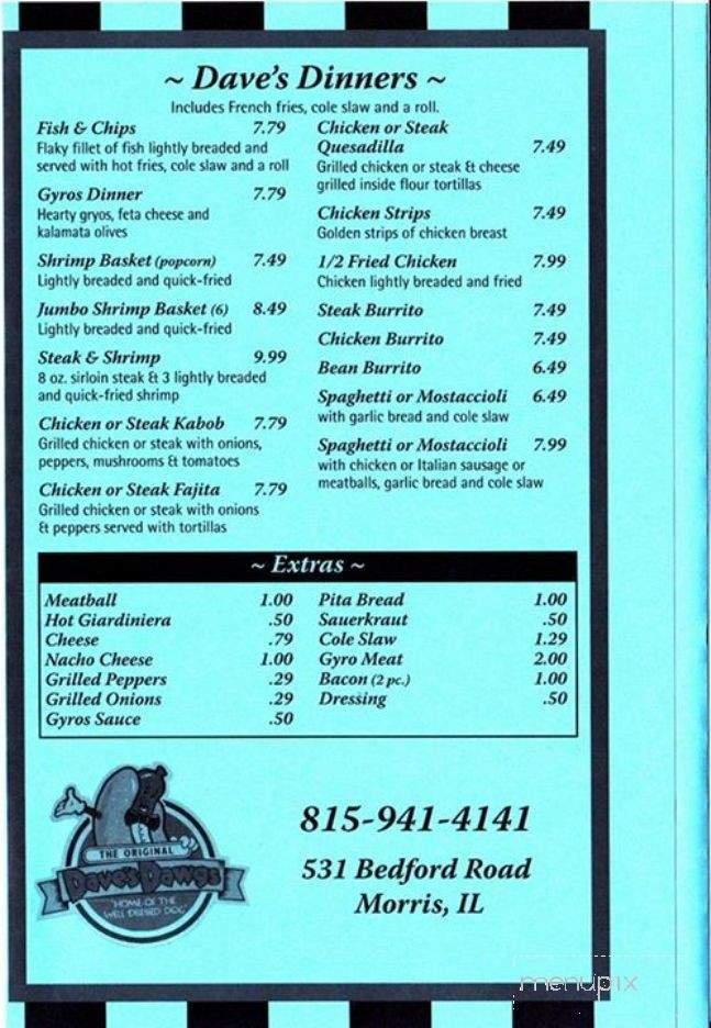 Menu page 1