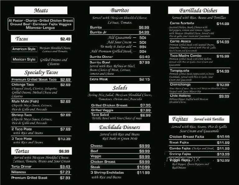 Menu page 2