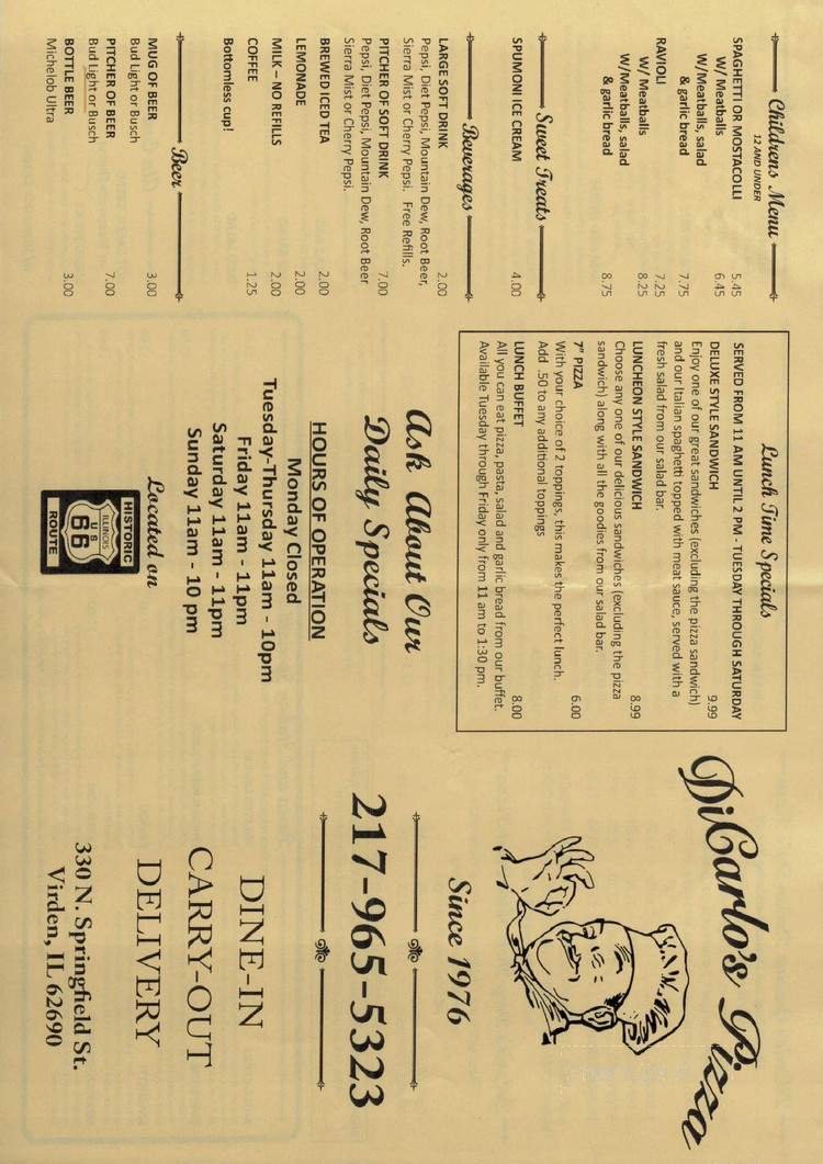 Menu page 1