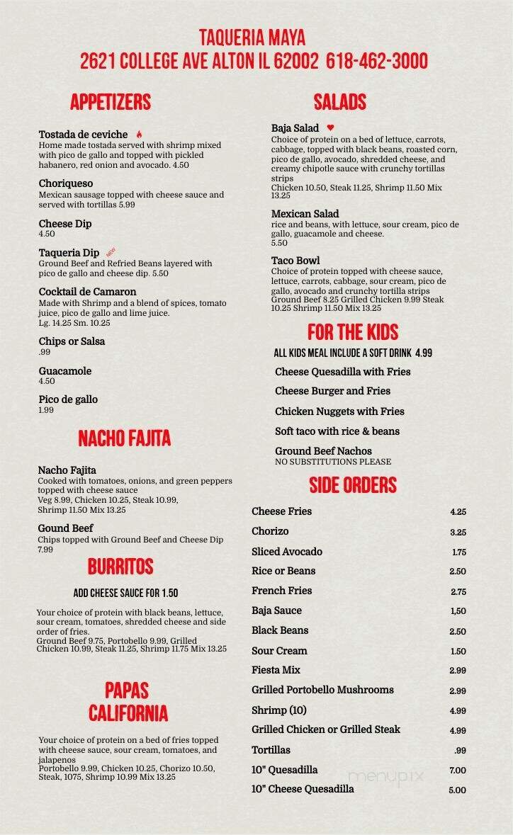 Menu page 1