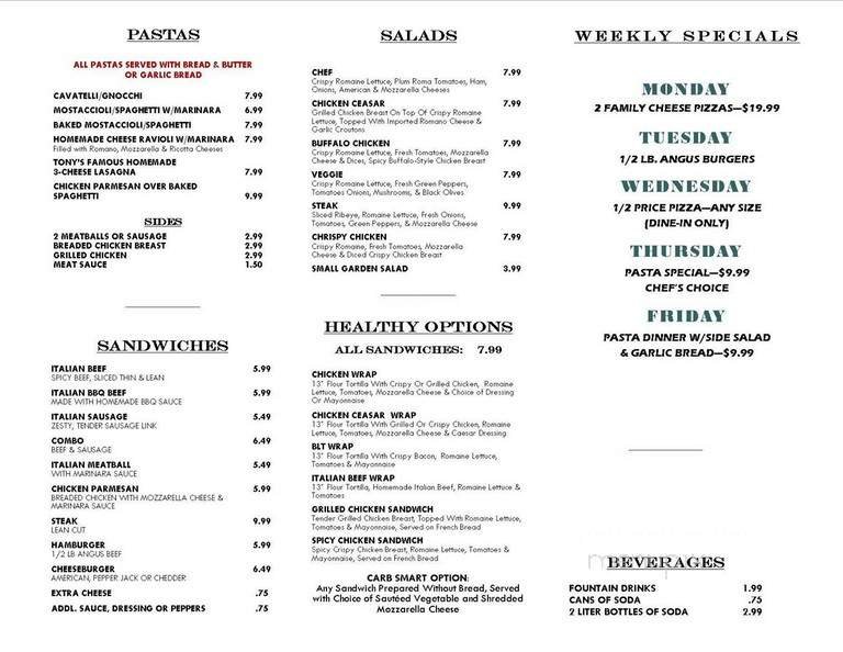 Menu page 1