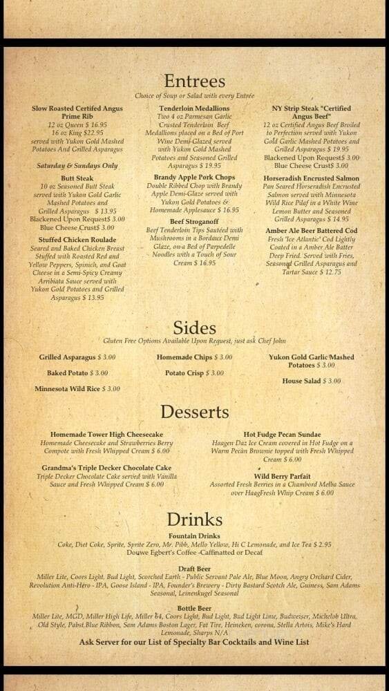 Menu page 1