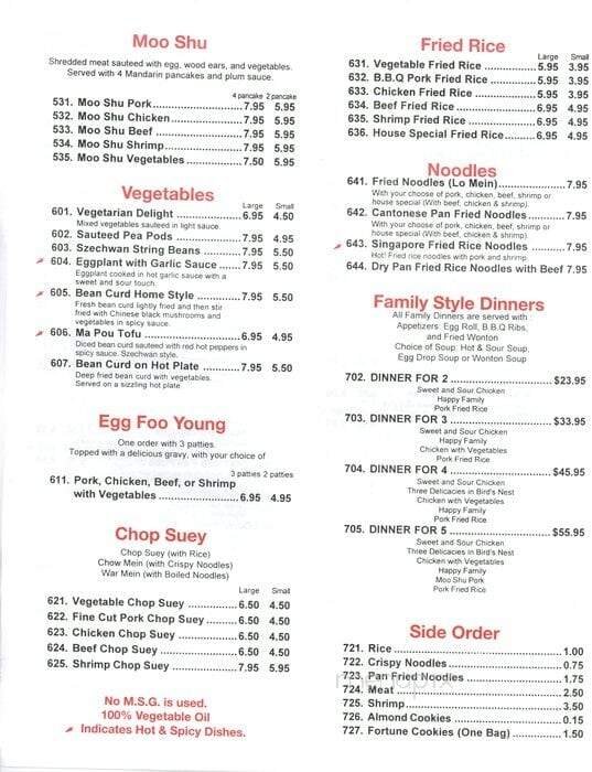 Menu page 1