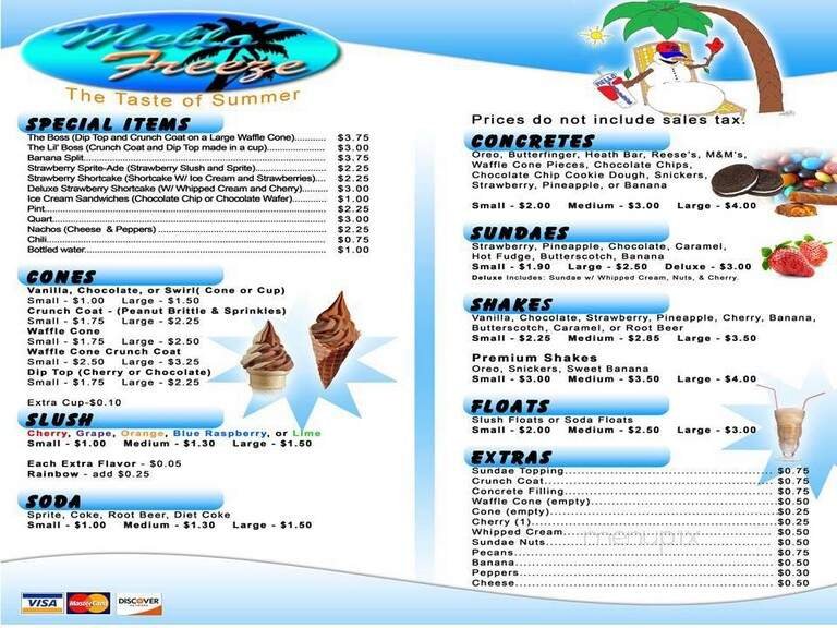Menu page 1
