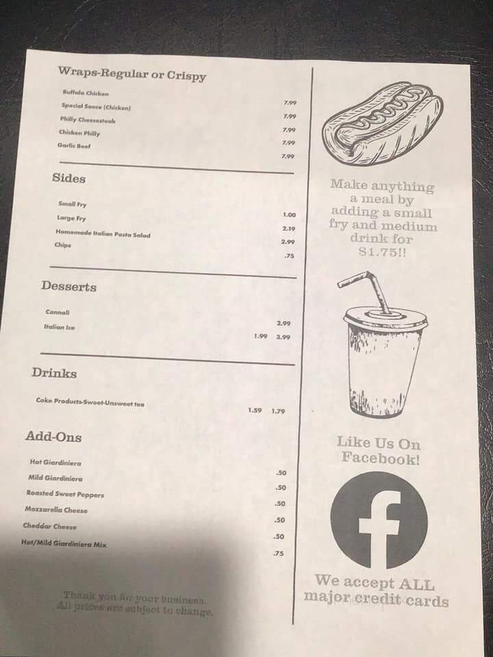 Menu page 1