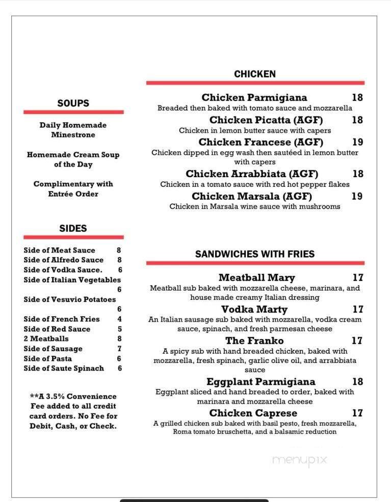 Menu page 1