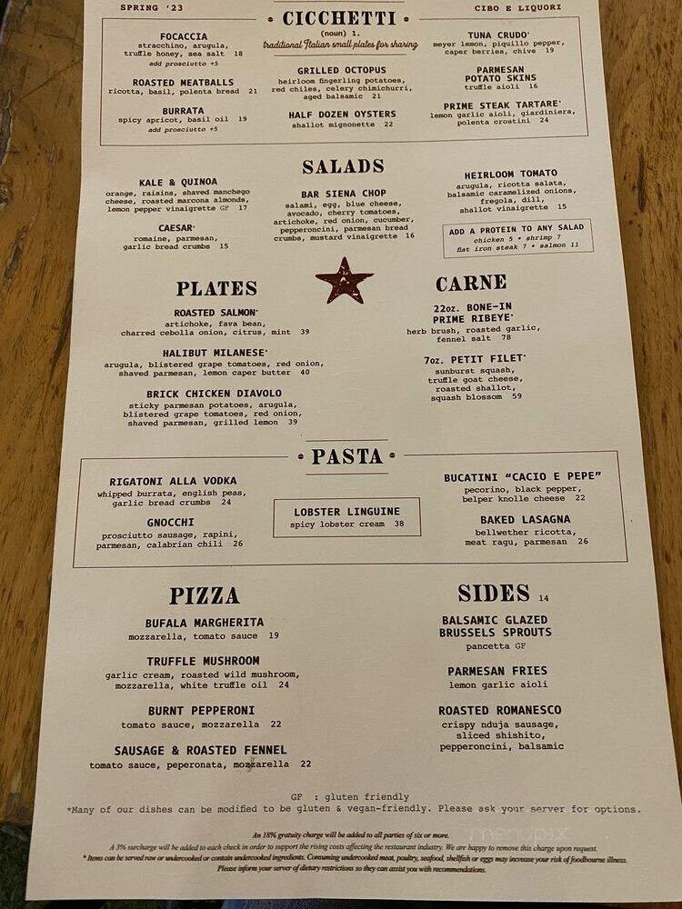Menu page 1