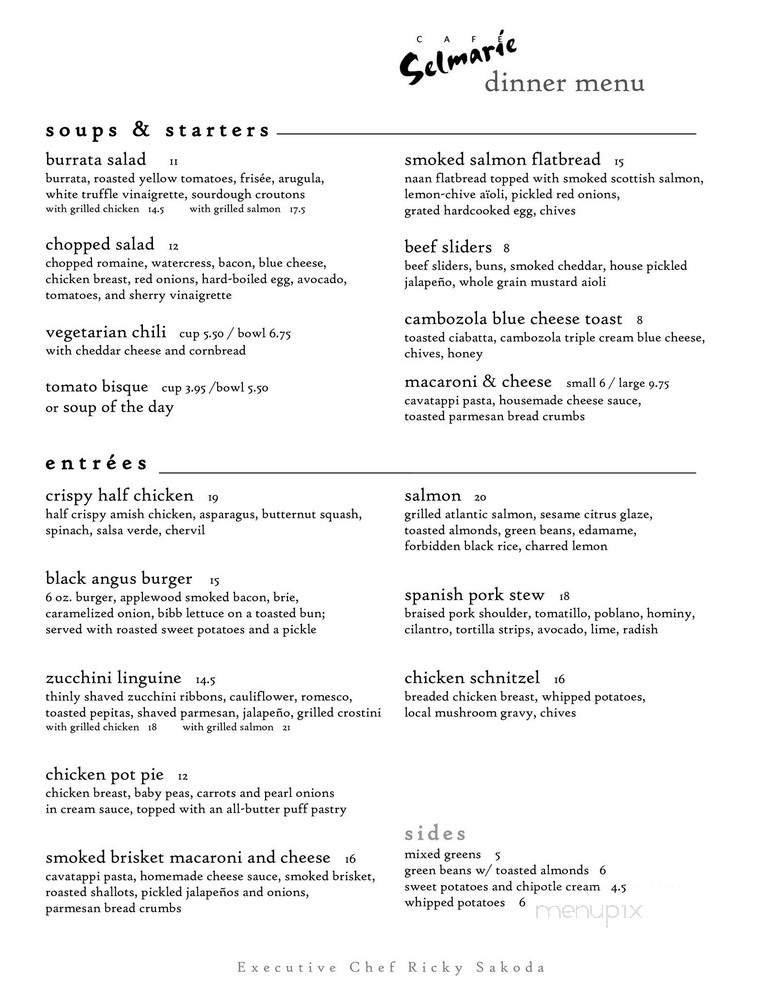 Menu page 1