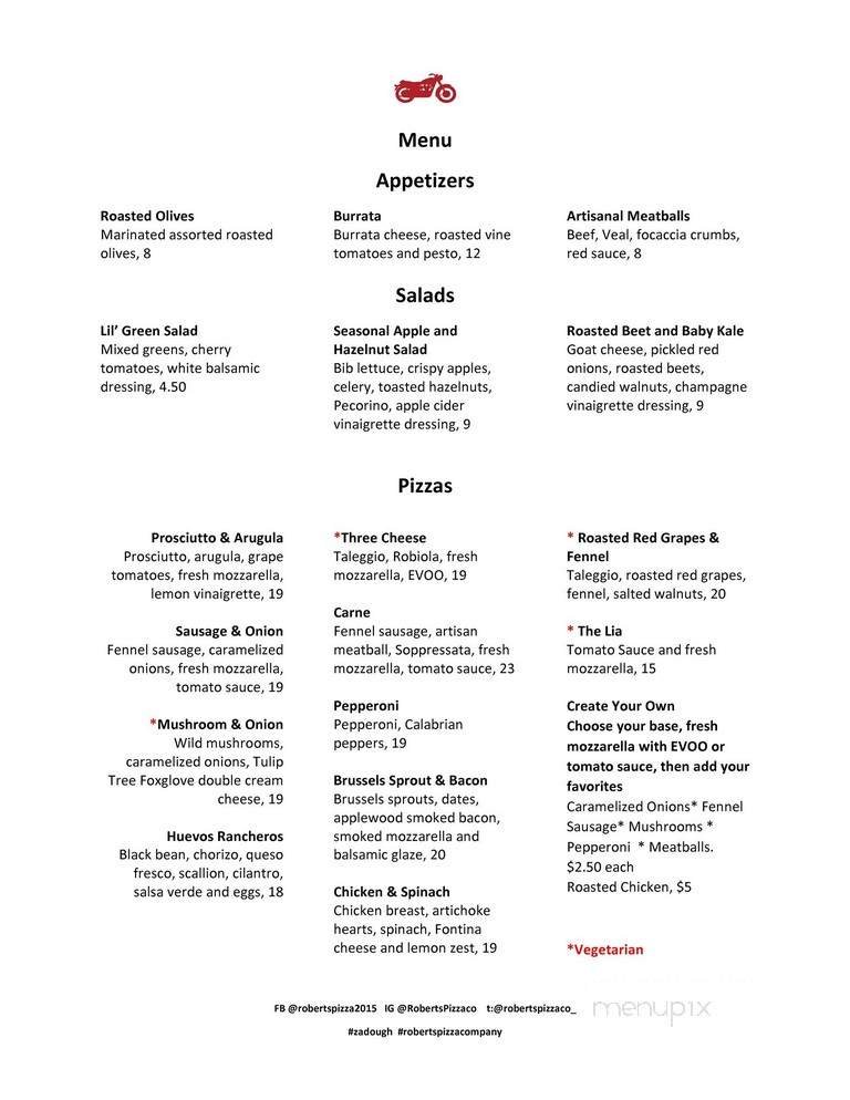 Menu page 1