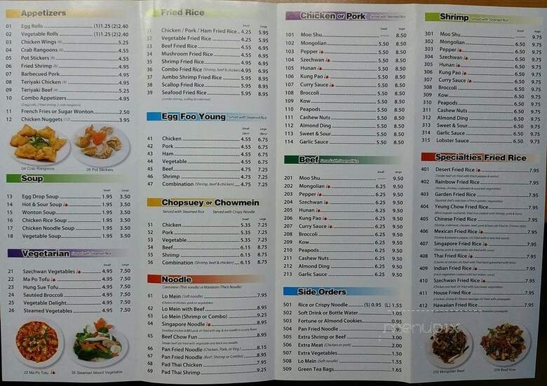 Menu page 1