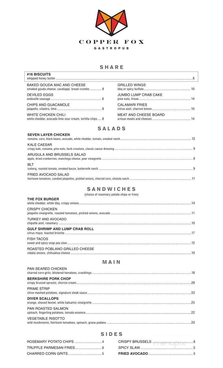 Menu page 1