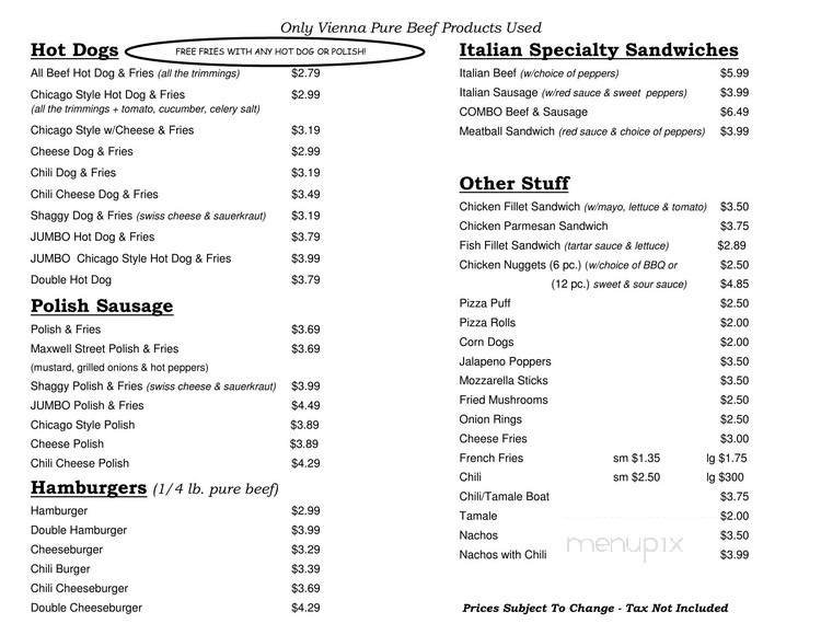 Menu page 1