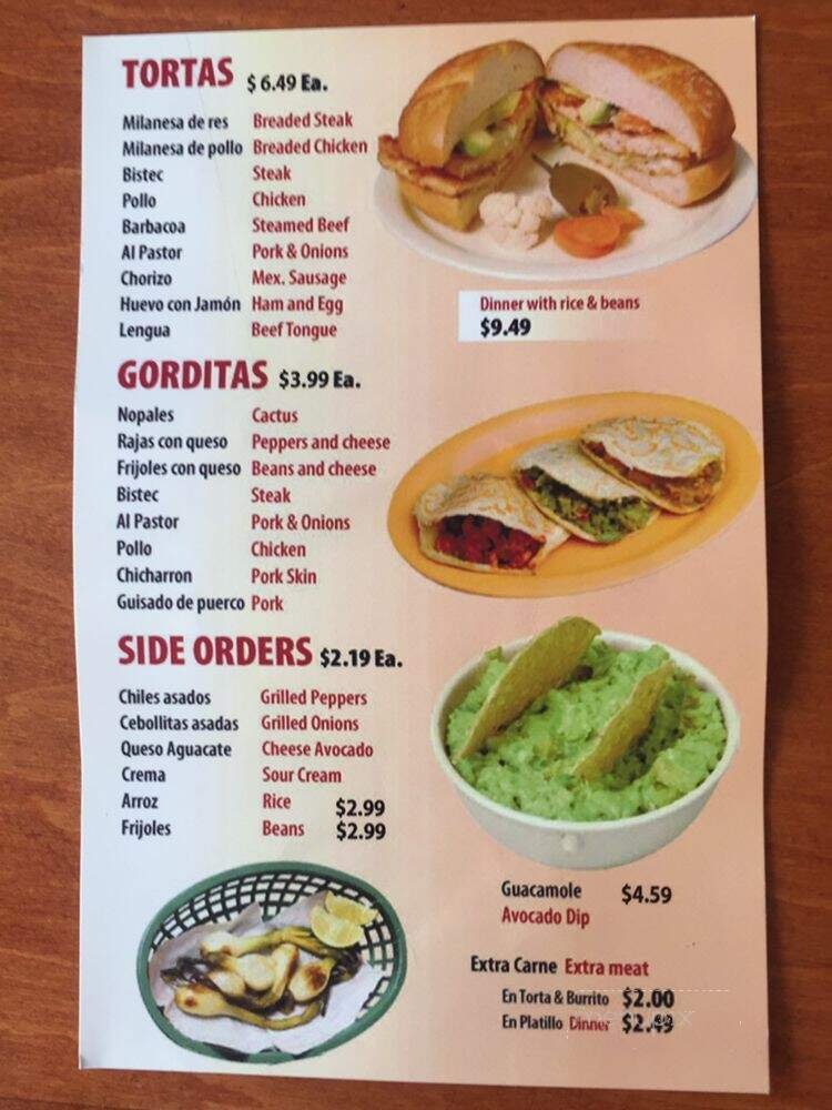 Menu page 1