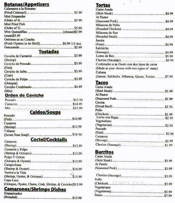 Menu page 1