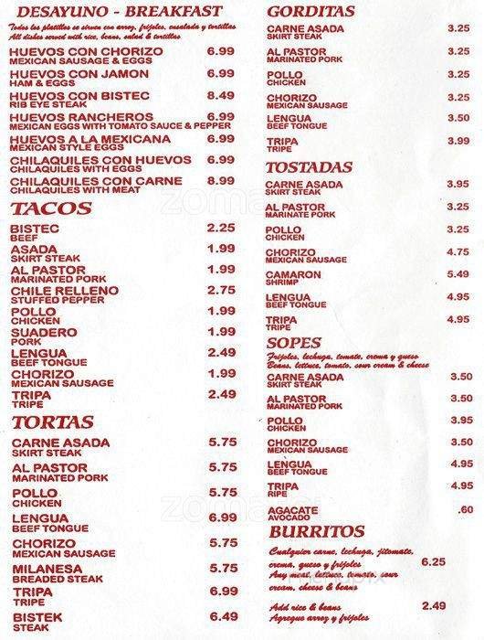 Menu page 1