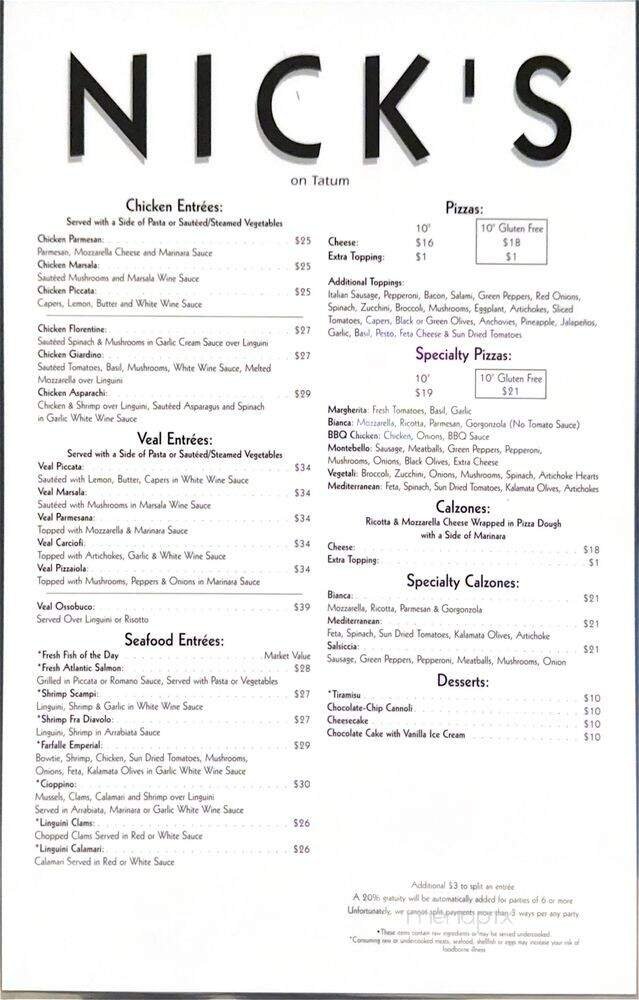Menu page 1