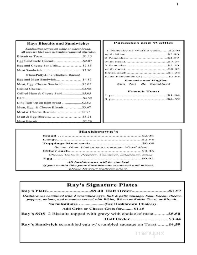 Menu page 1