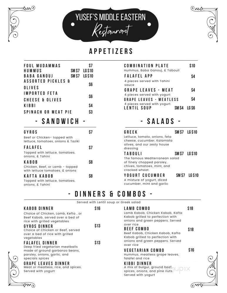 Menu page 1
