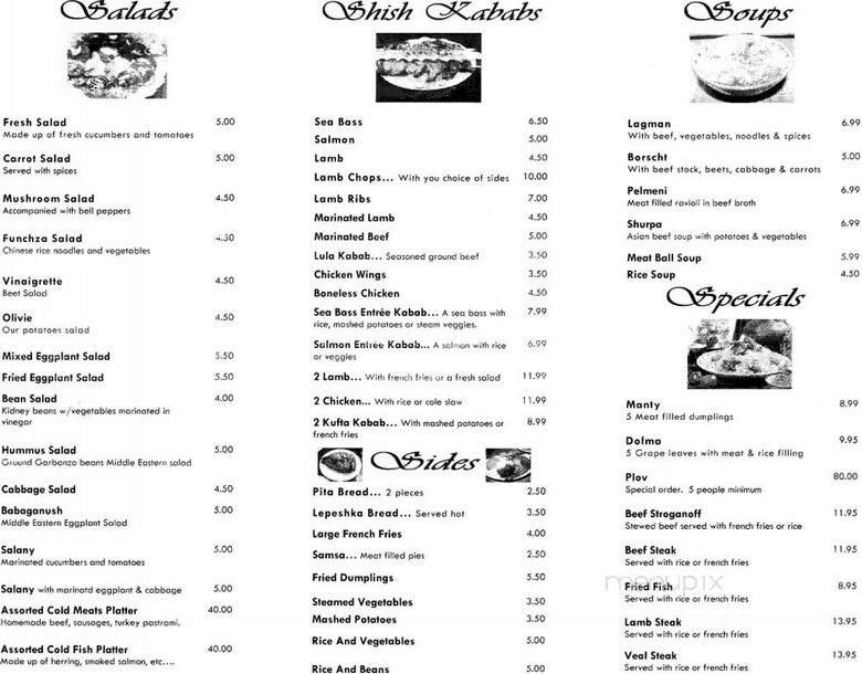 Menu page 2