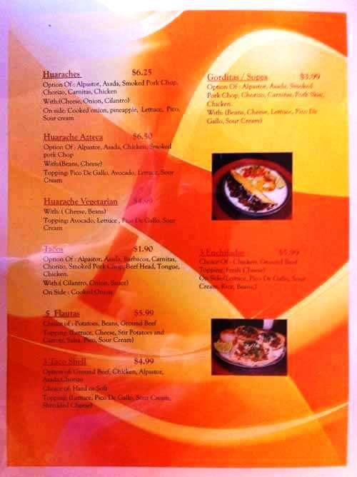 Menu page 1