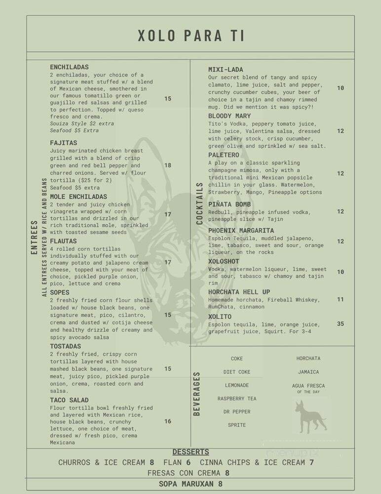 Menu page 1