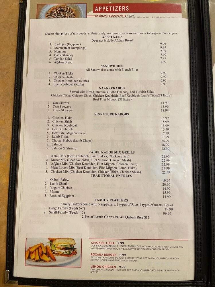 Menu page 1
