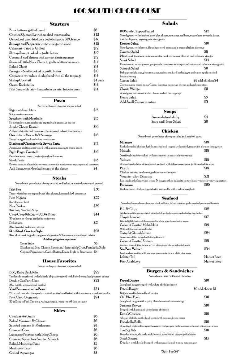 Menu page 1