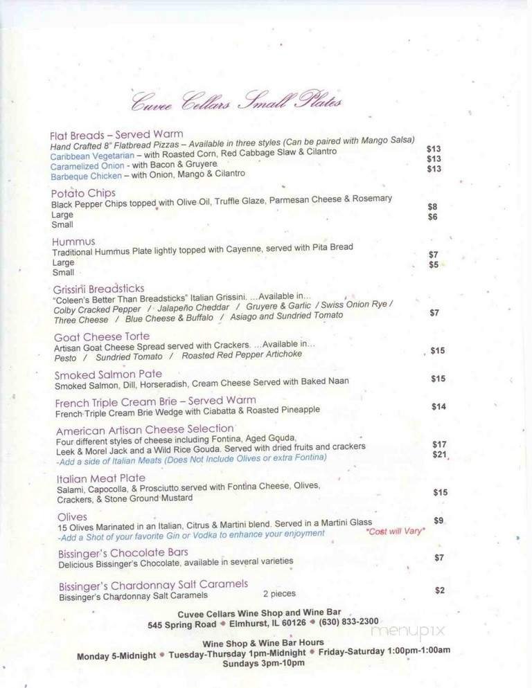Menu page 1