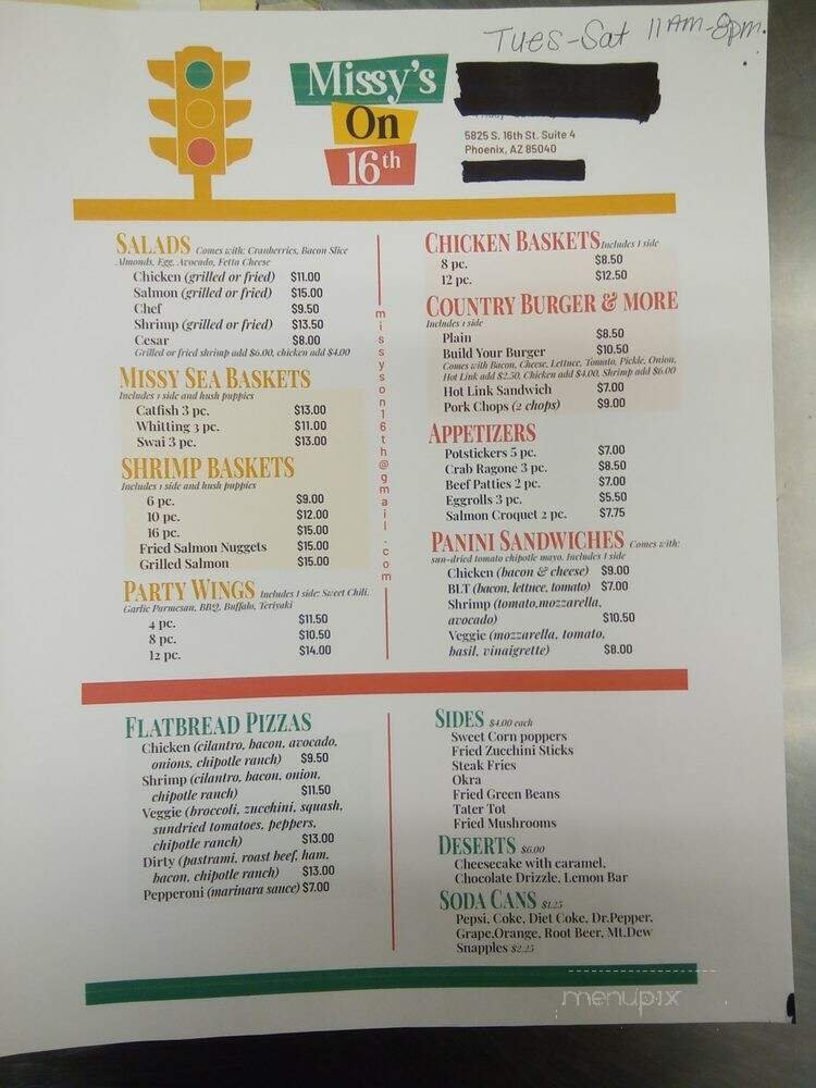 Menu page 1