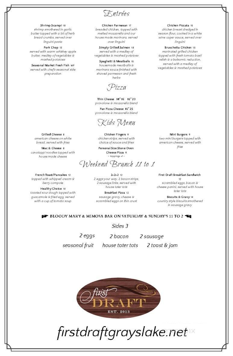 Menu page 1