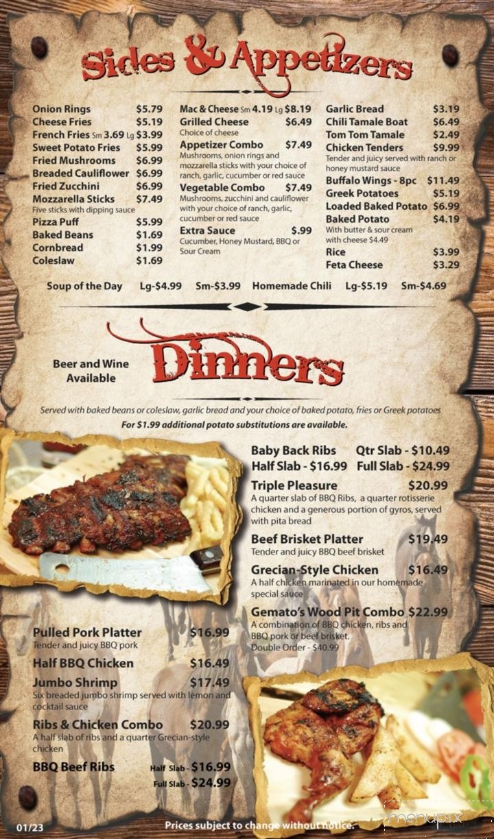 Menu page 1