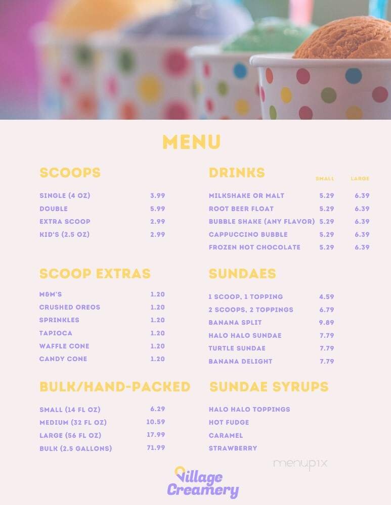 Menu page 1