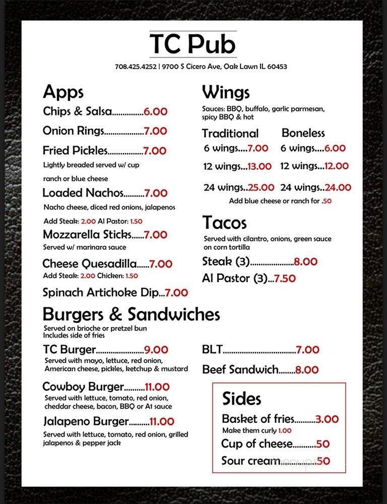 Menu page 1