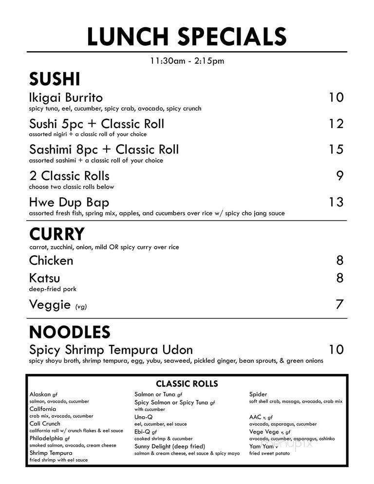 Menu page 1