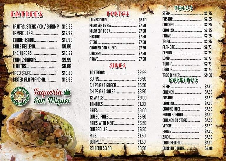 Menu page 1