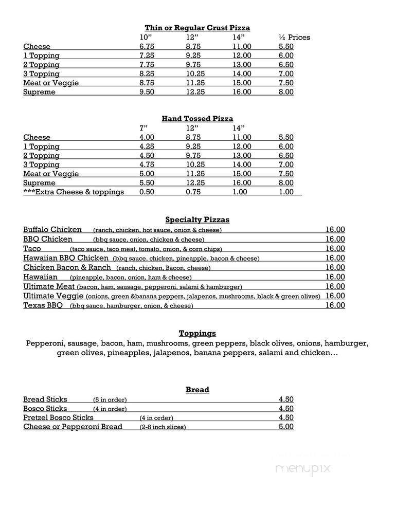 Menu page 1
