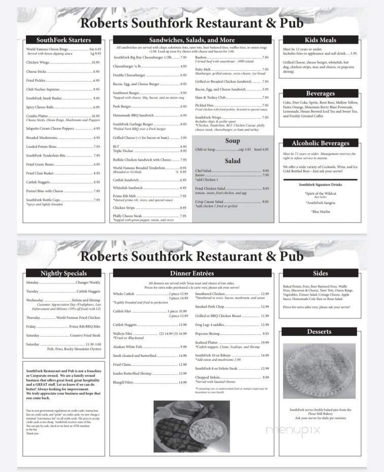 Menu page 1