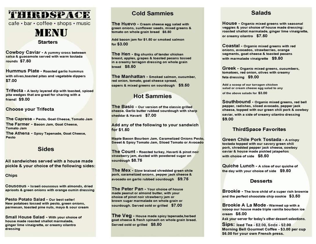Menu page 1