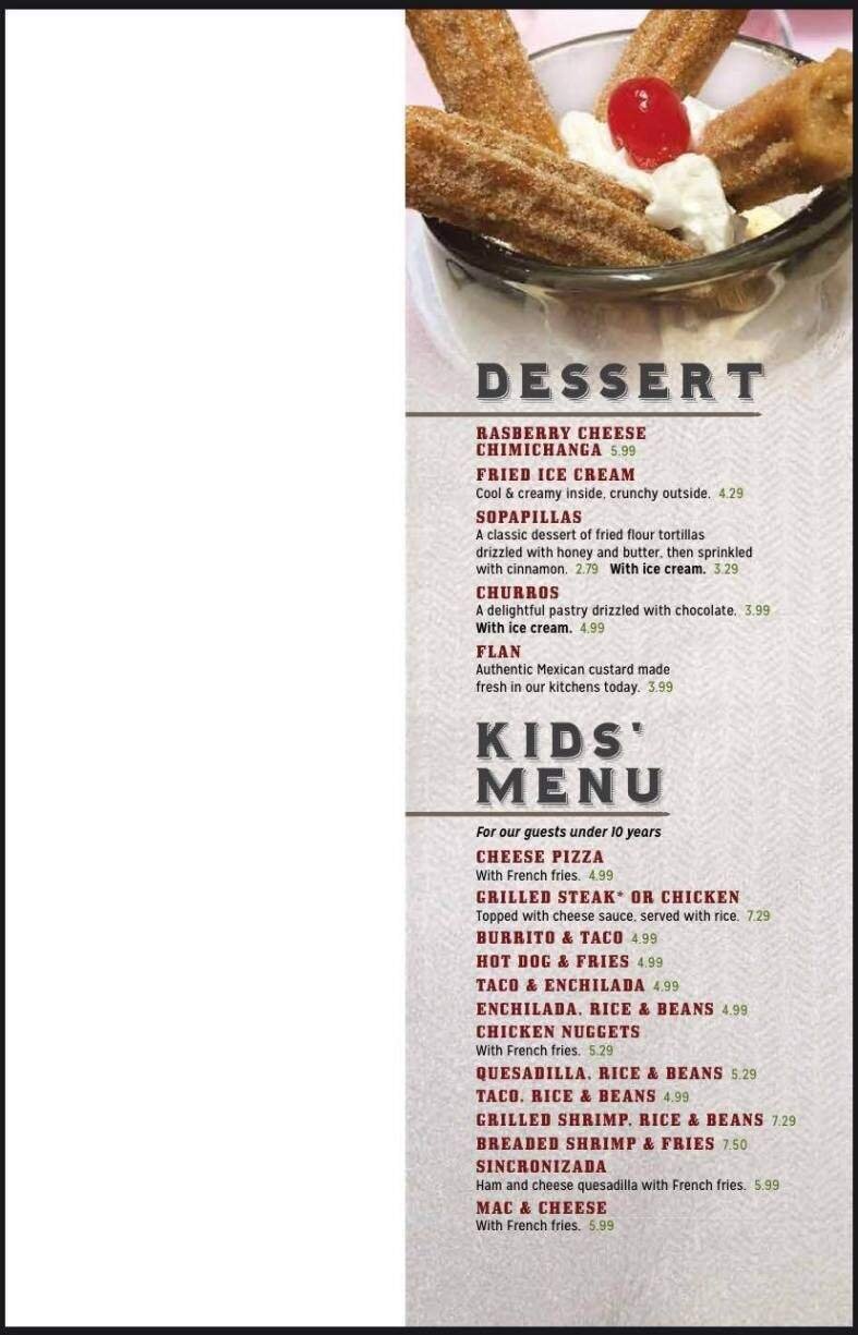 Menu page 1